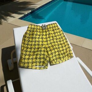 Vilebrequin Yellow and Black Kids Swim Trunks